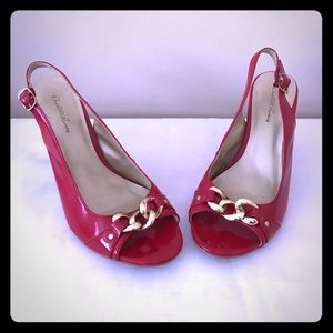 Charlotte Russe Size 8 Pumps Red Open Heels